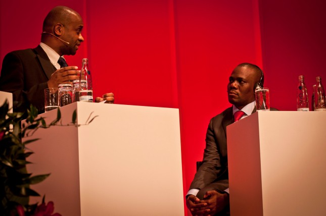 Rahime Diallo and Zitto Kabwe in debate